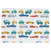 Grand Sac Cadeau Thème de transport papier d'enveloppement d'annive (Dos)