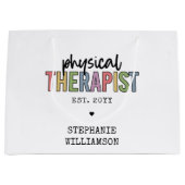 Grand Sac Cadeau Thérapeute physique sur mesure PT Diplômes (Devant)