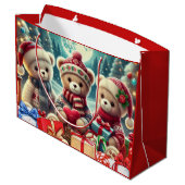 Grand Sac Cadeau Three Cute Teddy Bears Merry Christmas (Dos Angle)