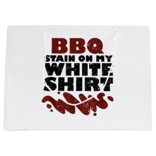 Grand Sac Cadeau Tige barbecue sur mon blanc