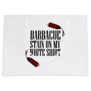 Grand Sac Cadeau Tige barbecue sur mon blanc