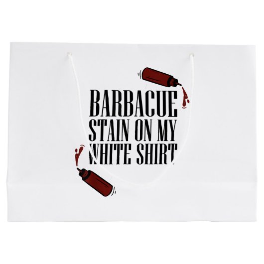 Grand Sac Cadeau Tige barbecue sur mon blanc (Dos)