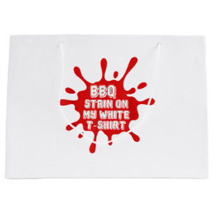 Grand Sac Cadeau Tige BBQ Sur Ma T Chemise Blanche Drôle Dit Sarcas