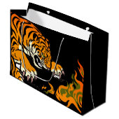 GRAND SAC CADEAU TIGER DANS LES FLAMES (Devant Angle)