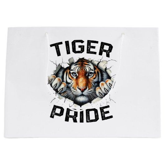 Grand Sac Cadeau Tiger Pride Retro Tiger School (Devant)