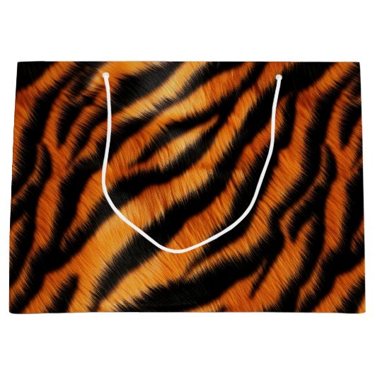 Grand Sac Cadeau Tigre noir orange (Devant)