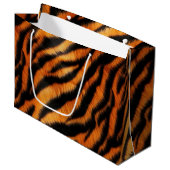 Grand Sac Cadeau Tigre noir orange (Devant Angle)