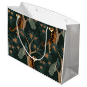 Grand Sac Cadeau Tigre vintage et paon (Dos Angle)