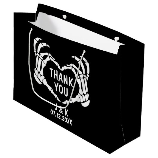 Grand Sac Cadeau Til Death Black Mariage Merci (Devant Angle)