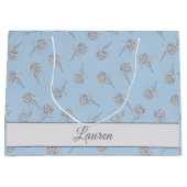 Grand Sac Cadeau Timeless Botanical Bloom Soft Blue Monogram (Devant)