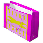 Grand Sac Cadeau Tinka Belle design couleurs mignonnes citron rose (Devant Angle)