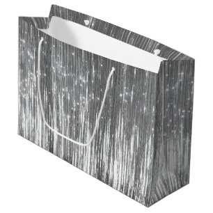 Grand Sac Cadeau Tinsel de Glam Argent