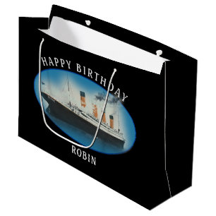 Grand Sac Cadeau Titanic Birthday Black RMS White Star Line Ship
