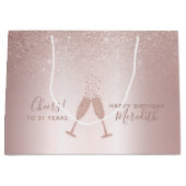 Grand Sac Cadeau Toast 21e anniversaire de Foil Fush (Devant)