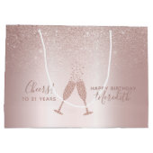 Grand Sac Cadeau Toast 21e anniversaire de Foil Fush (Dos)