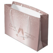 Grand Sac Cadeau Toast 21e anniversaire de Foil Fush (Dos Angle)