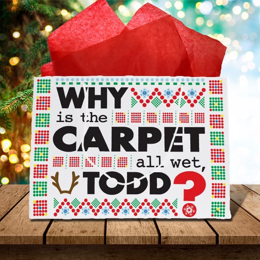 Grand Sac Cadeau Todd Margo Tapis drôle Rouge laide de Noël