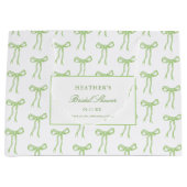 Grand Sac Cadeau Toile Green Bow Attache La Fête des mariées Bleu K (Devant)