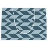 Grand Sac Cadeau Tons Bleus Gras Deux Tons Flèche Chevron (Dos)