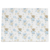 GRAND SAC CADEAU TONS DE BLEU & TAN NOUNOURS & ÉTOILES (Devant)