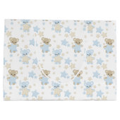 GRAND SAC CADEAU TONS DE BLEU & TAN NOUNOURS & ÉTOILES (Dos)