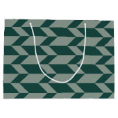 Grand Sac Cadeau Tons Gras Deux Tons Flèche Chevron Gris Vert (Dos)
