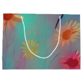 Grand Sac Cadeau Tons muets tournesols abstraits (Dos)