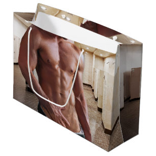 Grand Sac Cadeau Torse d'homme musclé torse nu sixpack de SlipperyJ