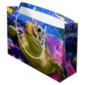 Grand Sac Cadeau Tortue de mer (Dos Angle)