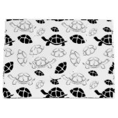 Grand Sac Cadeau Tortue noire et blanche (Devant)