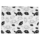 Grand Sac Cadeau Tortue noire et blanche (Dos)