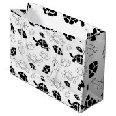 Grand Sac Cadeau Tortue noire et blanche (Devant Angle)