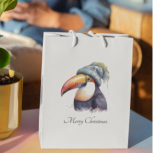 Grand Sac Cadeau Toucan Winter Vibes, personnalisation