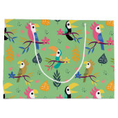 Grand Sac Cadeau Toucans et perroquets (Dos)