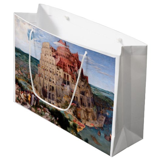 Grand Sac Cadeau Tour de Babel, Pieter Bruegel l'Ancien, 1563 (Devant Angle)