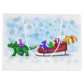 Grand Sac Cadeau Tour de Sleigh de dinosaure (Dos)
