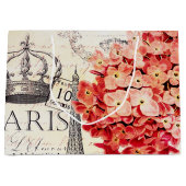 Grand Sac Cadeau Tour Eiffel et hortensia  (Devant)