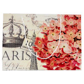 Grand Sac Cadeau Tour Eiffel et hydrangée (Dos)