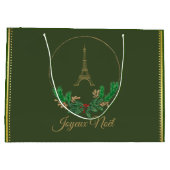 Grand Sac Cadeau Tour Eiffel Joyeux Noel (Dos)