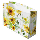 Grand Sac Cadeau Tournesol aquarelle (Dos Angle)