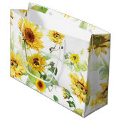 Grand Sac Cadeau Tournesol aquarelle (Devant Angle)