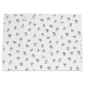 Grand Sac Cadeau Tous les signes en zodiaque noir sur l'Arrière - p (Devant)