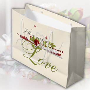 Grand Sac Cadeau Tout ce dont nous avons besoin est Mariage d'amour