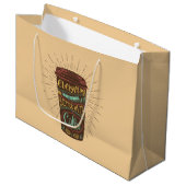 Grand Sac Cadeau Tout S'Améliore Avec Les Citations De Café (Devant Angle)
