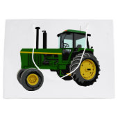 Grand Sac Cadeau Tracteur vert (Devant)