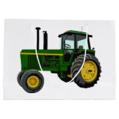 Grand Sac Cadeau Tracteur vert (Dos)