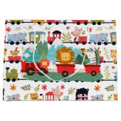 Grand Sac Cadeau Train d'animaux bébé (Devant)