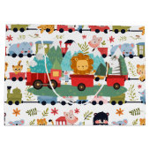 Grand Sac Cadeau Train d'animaux bébé (Dos)