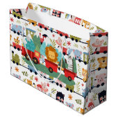 Grand Sac Cadeau Train d'animaux bébé (Dos Angle)