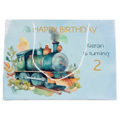 Grand Sac Cadeau Train Engine Boy 2nd. Anniversaire (Devant)